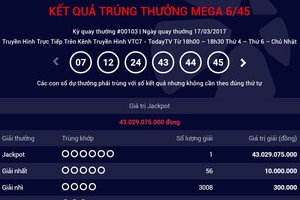 Hà Nội lần thứ 2 có vé trúng Jackpot hàng chục tỷ đồng
