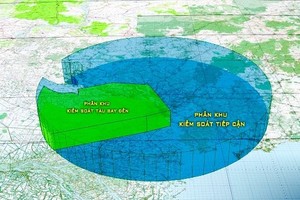 Sơ đồ phân chia khu vực kiểm soát tiếp cận sân bay Tân Sơn Nhất. Ảnh: VATM.