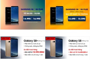 Giá Galaxy S8 và S8+ chính hãng mỗi nơi một khác nhưng rẻ hơn mức niêm yết của Samsung tới cả triệu đồng.