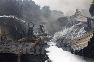 Hiện trường vụ cháy. (Ảnh: PV/Vietnam+)