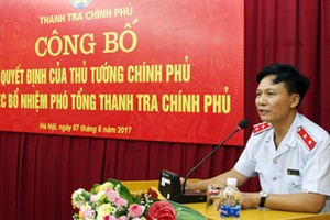 Phó tổng thanh tra Chính phủ Bùi Ngọc Lam trong lễ công bố quyết định ngày 7/8. Ảnh: Thanhtra.gov