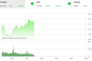 Phiên sáng 4/1: Sắc xanh lan tỏa, VN-Index tiếp tục thẳng tiến