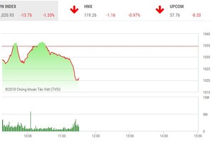 Phiên sáng 18/1: Tiếp tục lao dốc