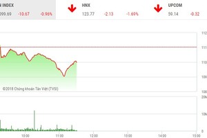 Phiên sáng 1/2: Lực bán duy trì ở mức cao, VN-Index tiếp tục đi xuống