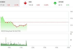 Phiên sáng 29/3: Nhà đầu tư thận trọng, VN-Index quay đầu giảm điểm