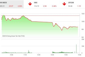 Phiên chiều 22/5: Nhà đầu tư hoảng loạn, VN-Index lao dốc