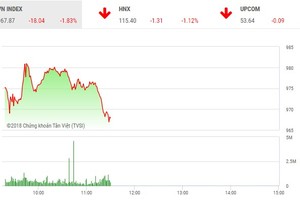 Phiên sáng 23/5: Bán tháo chưa dừng, VN-Index chưa tìm thấy đáy