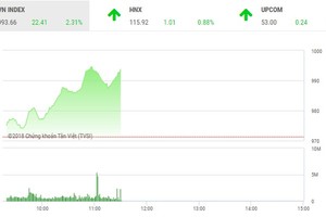 Phiên sáng 1/6: Tiếp tục thăng hoa