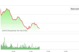 Diễn biến VN-Index phiên sáng nay. Nguồn: TVSI