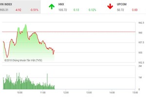 Phiên sáng 7/8: Nhóm ngân hàng không cứu nổi VN-Index