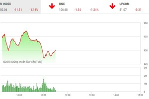 Phiên sáng 16/8: Sắc đỏ áp đảo, VN-Index tiếp tục lùi sâu