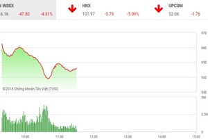 Phiên sáng 11/10: Nhà đầu tư trong nước hoảng loạn theo thế giới