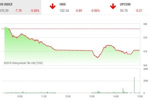 Phiên chiều 28/11: Lực cầu bắt đáy giúp VN-Index giữ được mốc 970 điểm