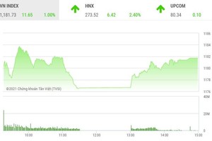 Giao dịch chứng khoán phiên chiều 11/3: Nhiều mã ngân hàng và chứng khoán khởi sắc, VN-Index tăng gần 12 điểm