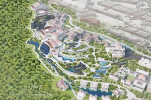 Công viên suối khoáng nóng nằm trong tổ hợp dự án của Sun Group tại Kim Bôi, Hòa Bình.