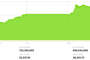 Đà tăng tiếp diễn, VN-Index đóng cửa ở mức cao kỷ lục trong phiên 23/12