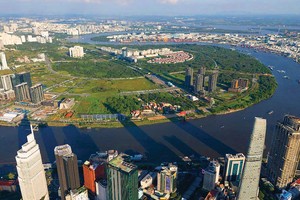 Thủ Thiêm có vai trò như một trung tâm tài chính, thương mại, dịch vụ mới của TP.HCM. Ảnh: Lê Toàn.