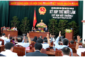 HĐND tỉnh Phú Yên biểu quyết thông qua các Nghị quyết tại kỳ họp.