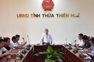 Chủ tịch UBND tỉnh Thừa Thiên Huế Phan Ngọc Thọ phát biểu chỉ đạo tại buổi họp.