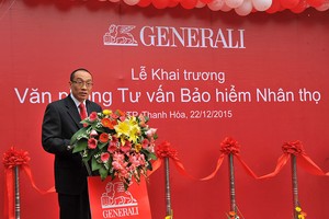 Ông Chung Bá Phương, Tổng giám đốc Generali phát biểu tại buổi khai trương