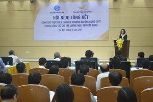 Toàn cảnh buổi tổng kết về ứng dụng công nghệ thông tin trong công tác chi trả lương hưu