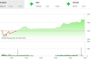 Phiên chiều 15/1: VN-Index lập đỉnh mới, sóng lan sang nhóm cổ phiếu cao su