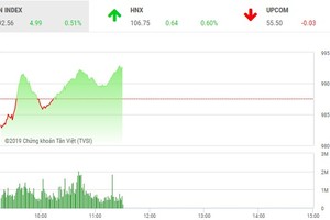 Phiên sáng 22/2: Cổ phiếu vua trở lại, thị trường tiếp tục thẳng tiến