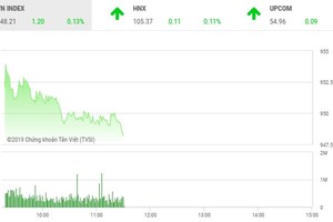 Phiên sáng 10/5: Cổ phiếu ngân hàng giúp VN-Index níu giữ sắc xanh