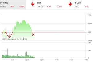 Phiên sáng 26/7: Cổ phiếu nhỏ và vừa tỏa sáng