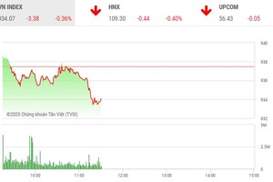 Phiên sáng 17/2: VN-Index tiếp tục chìm trong sắc đỏ