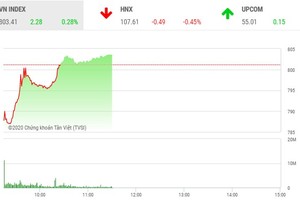 Giao dịch chứng khoán sáng 31/7: Bluechip nâng đỡ, VN-Index giữ được mốc 800 điểm