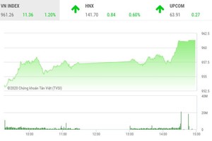 Giao dịch chứng khoán chiều 23/10: Nhà đầu tư ồ ạt xuống tiền, VN-Index bay cao