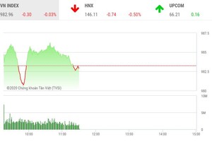 Giao dịch chứng khoán sáng 20/11: VN-Index rung lắc, cổ phiếu TCH nổi sóng