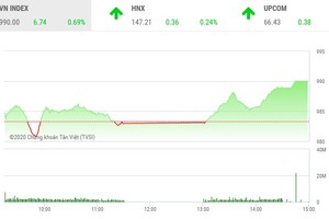 Giao dịch chứng khoán chiều 20/11: Thị trường nổi sóng, VN-Index bay lên mốc 990 điểm