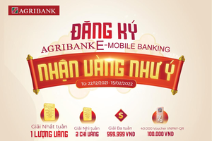 “Nhận vàng Như ý” khi mở tài khoản trực tuyến, đăng ký và sử dụng ứng dụng Agribank E-Mobile Banking