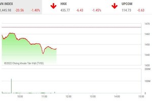 Giao dịch chứng khoán sáng 14/3: VN-Index rơi mạnh, tài khoản nhà đầu tư bị "bào mòn"
