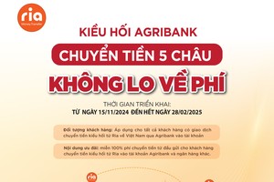Phí 0 đồng khi chuyển tiền Kiều hối Ria về Việt Nam tại Agribank 