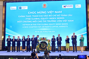 Toàn cảnh Hội nghị “Việt Nam chính thức tham gia vào rổ chỉ số toàn cầu - FTSE Russell Global Equity Index Series” (FTSE GEIS). Ảnh: Dũng Minh