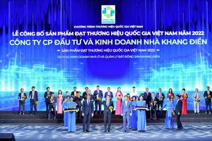 Tập đoàn Khang Điền (KDH) vinh dự đạt giải Thương hiệu quốc gia Việt Nam 2022 do Bộ Công thương tổ chức.