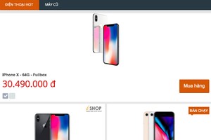 Giá iPhone X tại một cửa hàng ở Hà Nội sáng 6/11 đã giảm tới 30 triệu đồng so với ba ngày trước