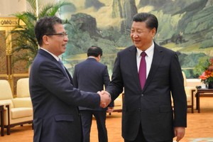 Đại sứ Việt Nam tại Trung Quốc Đặng Minh Khôi gặp Chủ tịch Trung Quốc Tập Cận Bình ngày 30/10. Ảnh: NVCC