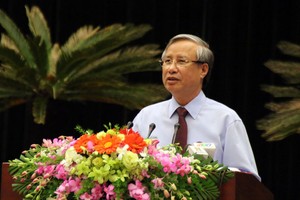 Ông Trần Quốc Vượng - Ủy viên Bộ Chính trị, Thành viên thường trực Ban Bí thư, Chủ nhiệm Ủy ban kiểm tra TƯ phát biểu chỉ đạo hội nghị.