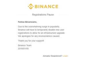 Sàn giao dịch lớn nhất thế giới tạm ngừng cho mở tài khoản mới để nâng cấp.