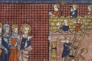 Thánh Valentine thành Terni và các tông đồ, bức tranh do Richard de Montbaston của Pháp vào thế kỷ 14