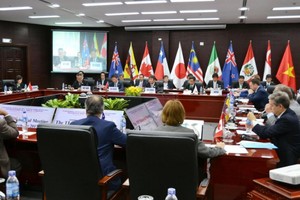 Các quan chức đàm phán từ 11 quốc gia thành viên CPTPP nhóm họp tại Tokyo giải quyết các vướng mắc và nhất trí ký kết vào tháng 3 tới. (Nguồn: Reuters)