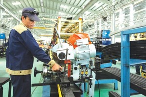 Dây chuyền lắp ráp bus của Công ty cổ phần Ô tô Trường Hải.