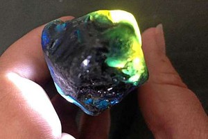 Viên đá sapphire được phát hiện có giá 30.000 USD. Ảnh: Gladstone Observer.