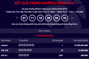 Khách hàng trúng Jackpot hơn 47 tỷ đồng mua vé tại một điểm bán hàng ở Vĩnh Phúc. Ảnh chụp màn hình
