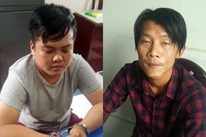 Nam và Khải tại cơ quan điều tra. Ảnh: Quốc Thắng.