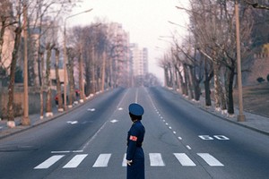 Đường phố vắng vẻ ở thủ đô Bình Nhưỡng, Triều Tiên. Ảnh: RT.